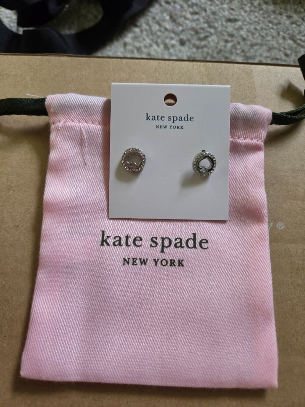 NWT!  Kate Spade Signature Spade Silver Stud Earrings